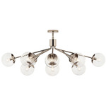 Silvarious Linear Convertible Chandelier - Polished Nickel / Clear