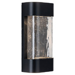Moondew Outdoor Wall Sconce - Black / Clear Bubble