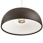 Tia Pendant - White / Metallic Bronze