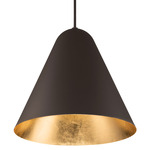 Taper Pendant - Bronze / Bronze/ Gold Leaf