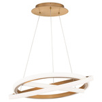 Veloce Chandelier - Aged Brass / White