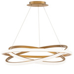 Veloce Chandelier - Aged Brass / White