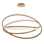 Veloce Chandelier - Aged Brass / White