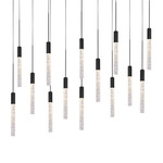 Magic Linear Multi Light Pendant - Black / Crystal