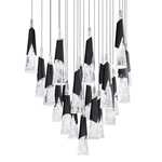 Kilt Color Select Square Multi Light Pendant - Black / Hazy