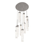 Minx Round Multi Light Pendant - Antique Nickel / Crystal