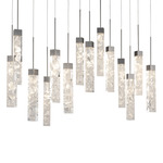 Minx Linear Multi Light Pendant - Antique Nickel / Crystal