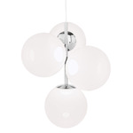 Globe Mini Chandelier - Opal / Silver