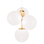 Globe Mini Chandelier - Opal / Gold