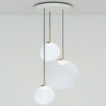 Melt Multi Light Pendant - White / Opal / Gold