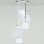 Melt Multi Light Pendant - White / Opal / Gold