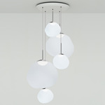 Melt Multi Light Pendant - White / Opal / Silver