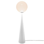 Globe Fat Floor Lamp - Silver / Opal