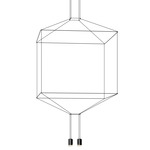 Wireflow Square Pendant - Black / Pressed Glass