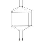 Wireflow Square Pendant - Black / Pressed Glass