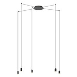 Wireflow Free-Form Multi Light Pendant - Black / Pressed Glass