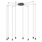 Wireflow Free-Form Multi Light Pendant - Black / Pressed Glass