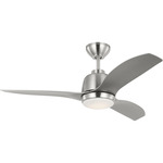 Avila Ceiling Fan with Light - Brushed Steel / Silver