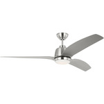 Avila Ceiling Fan with Light - Brushed Steel / Silver