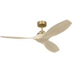 Collins Smart Ceiling Fan - Burnished Brass / Washed White Oak