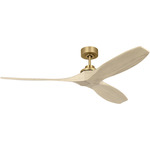 Collins Smart Ceiling Fan - Burnished Brass / Washed White Oak