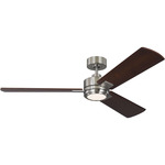 Harris Smart Ceiling Fan with Color Select Light - Brushed Steel / Dark Walnut