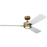 Harris Smart Ceiling Fan with Color Select Light - Hand-Rubbed Antique Brass / Matte White