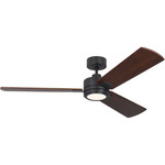 Harris Smart Ceiling Fan with Color Select Light - Midnight Black / Dark Walnut