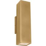 Pressa Square Outdoor Wall Sconce - Natural Brass