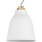 Forge Tall Pendant - Natural Brass / Matte White