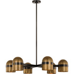 Octavia Chandelier - Blackened Bronze / Bright Worn Brass