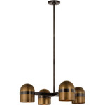 Octavia Chandelier - Blackened Bronze / Bright Worn Brass