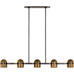 Octavia X-Large Linear Chandelier - Blackened Bronze / Bright Worn Brass