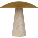 Aegis Table Lamp - Natural Travertine / Natural Brass