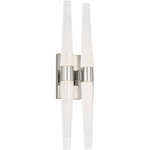 Lassell Double Wall Sconce - Polished Nickel / Clear