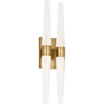 Lassell Double Wall Sconce - Natural Brass / Clear