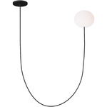 Helium 1-Light Chandelier - Matte Black / Opal Etched