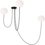 Helium Multi-Light Chandelier - Matte Black / Opal Etched