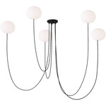 Helium Multi-Light Chandelier - Matte Black / Opal Etched