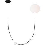 Helium 1-Light Chandelier - Matte Black / Opal Etched