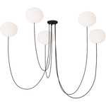 Helium Multi-Light Chandelier - Matte Black / Opal Etched