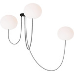 Helium Multi-Light Chandelier - Matte Black / Opal Etched