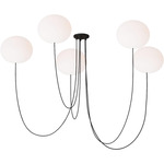 Helium Multi-Light Chandelier - Matte Black / Opal Etched