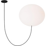 Helium 1-Light Chandelier - Matte Black / Opal Etched