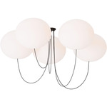 Helium Multi-Light Chandelier - Matte Black / Opal Etched