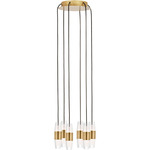 Lassell Round Multi-Light Chandelier - Natural Brass / Clear