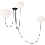 Helium Array Multi-Light Chandelier - Matte Black / Opal Etched