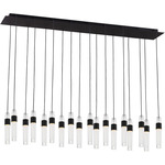 Lassell Linear Multi-Light Chandelier - Nightshade Black / Clear