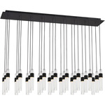 Lassell Linear Multi-Light Chandelier - Nightshade Black / Clear