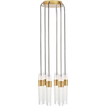 Lassell Round Multi-Light Chandelier - Natural Brass / Clear